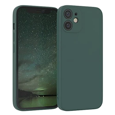 Abbildung von EAZY Case Silikonhülle für iPhone 12 Mini Hülle Silikon Grün weich stoßfeste Handyhülle Schutzhülle mit Kameraschutz Dünn Premium Schutz Cover TPU Phone Bumper in Piniengrün