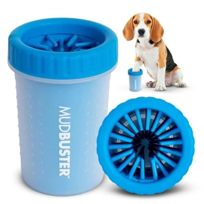 Abbildung von Dexas MudBuster Pfotenreiniger für Hunde, Größe M, Hellblau (Pro Blue)