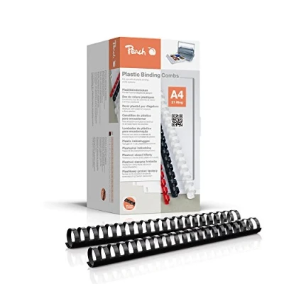 Abbildung von Peach Plastikbinderücken A4 28mm 270 Blatt 50 Stück schwarz PB428 02