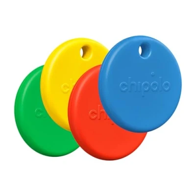 Abbildung von Chipolo POP Schlüsselfinder Farbenfroher, kompatibler und lauter Bluetooth Tracker mit Lass Dein Handy klingeln, kompatibel Apple Wo ist oder Google Mein Gerät Finden 4 Pack (Farbmix)