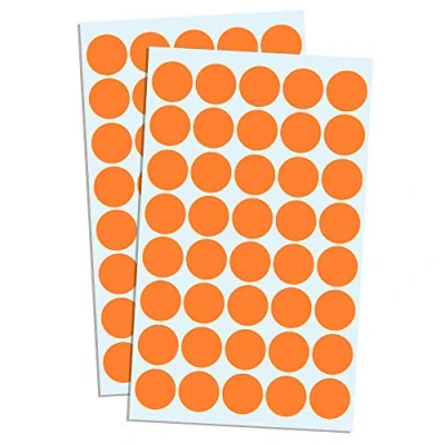 Abbildung von 2000 Stück, 20mm Punktaufkleber Klebepunkte Aufkleber Etiketten Markierungspunkte Selbstklebende Orange