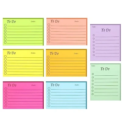 Abbildung von Newplenty To Do Liste Haftnotizen Notizzettel, Linierte Sticky Notes, Selbstklebende Klebezettel, Bunt Notizblöcke für Schule, Büro, Hause (10 x 7 und 8.9 7.6)