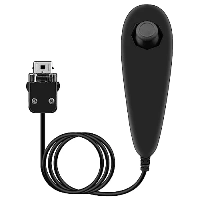 Abbildung von OSTENT Bewegungsbasierter Kabelgebundener Nunchuck Controller für Nintendo Wii Konsole Videospiel Farbe Schwarz