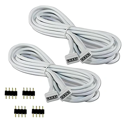 Abbildung von COOLWEST 2er Pack 2M Verlängerung Anschluss Kabel für LED RGB Strip 4 pin, Verbinder, geeignet Leiste Streifen