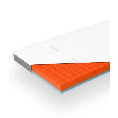 Abbildung von Genius eazzzy Premium Cube Topper Höhe 9 cm ergonomischer 2 in 1 Wende Matratzentopper mit Fester &amp; weicher Seite, Atmungsaktiver Mesh Bezug, Eckschlaufen 90 x 200 cm, Weiß