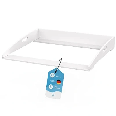 Abbildung von FLIPLINE Wickelaufsatz Hemnes HappyBaby weiß [85x75x13cm] für IKEA Kommode INKL. 2 Stufen Sicherheit an Wand und Wickeltischaufsatz 100% sicher