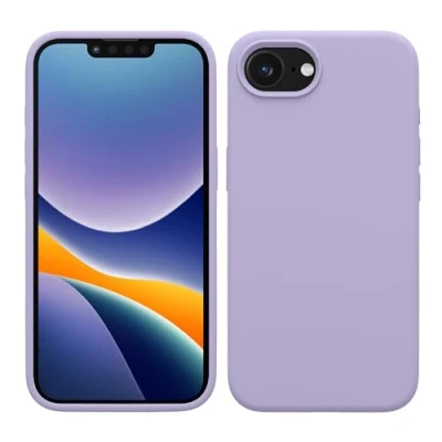 Abbildung von kwmobile Hülle kompatibel mit Apple iPhone 16e Silikon Handy Case Handyhülle weiche Oberfläche kabelloses Laden Lavendel