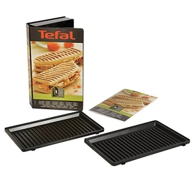 Abbildung von Tefal Snack Collection Box XA8003 mit 2 Panini Grillplatten + Rezeptbuch kompatibel XA800312 Time Sandwichmaker Rosa Groß