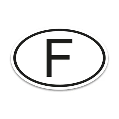 Abbildung von F Aufkleber Länderkennzeichen Frankreich 17,5 x 11,5 cm DIN genormt kfz792