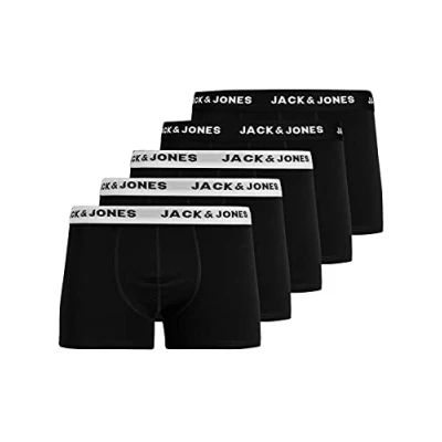 Abbildung von JACK &amp; JONES Herren JACHUEYS Trunks 5 Pack, Black/White and Black waistban, XXXL