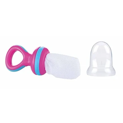 Abbildung von Nuby Fruchtsauger Nibbler mit Schutzkappe, Rosa