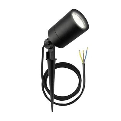 Abbildung von Ledvion LED Gartenstrahler Aluminium, IP65, GU10 Fassung, 1m Kabel, Erdspießstrahler Schwarz
