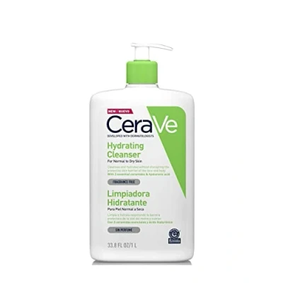 Abbildung von CeraVe Feuchtigkeitsspendende Reinigungslotion Für Gesicht und Körper, Sanft reinigend ohne Schaum, normale bis trockene Haut, Mit Hyaluron 3 essenziellen Ceramiden, 1 l