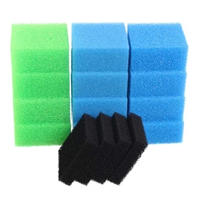 Abbildung von INGVIEE Kompatibel Aquarium Filterschwamm Set für Juwel Compact/Bioflow 3.0 / M (4X Blau Fein, 4X Grob, Grün Nitrat, Aktivkohleschwamm)