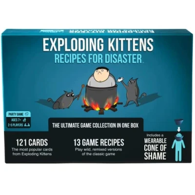 Abbildung von Exploding Kittens Recipes for Disaster Deluxe Game Set Adults Teens &amp; Kids Fun Family Games A Russian Roulette Card