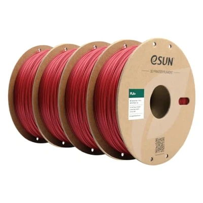 Abbildung von eSUN PLA+ Filament 1.75mm, 3D Drucker PLA Plus, Maßgenauigkeit +/ 0.03mm, 1KG pro Spule, 4 Spulen Druck für Drucker, Feuerrot