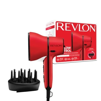 Abbildung von Revlon Haartrockner mit Luftstromregelung kompakter Trockner eingebauter Frisierdüse und Lockenverstärkungs Diffusor, 2000W RVDR5320