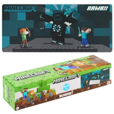 Abbildung von Minecraft Schreibtischunterlage Kinder, Rutschfeste Desk Mat 80x35cm Geschenke für Kinder (Blau)