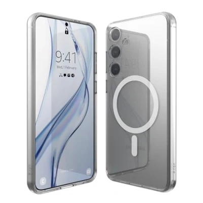Abbildung von elago Magnetic Hybrid Clear Case Compatible with Samsung Galaxy S24 Plus, MagSafe, PC + TPU Technology, Precise Camera Cutouts, Strong Magnetism (Transparent)