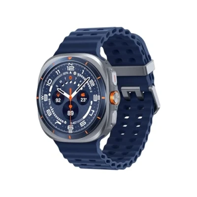 Abbildung von Samsung Galaxy Watch Ultra (2025) Smartwatch mit AI, Fitness Uhr, Marine Band, Titan Gehäuse, Schnellbutton, Dual GPS, 64 GB Speicher, 47 mm, LTE, Titanium Blue, 3 Jahre Herstellergarantie