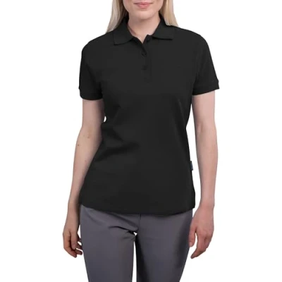 Abbildung von HRM Damen Heavy Polo, schwarz, Gr. 5XL I Premium Polo Shirt aus 100% Baumwolle Basic Polohemd bis 60C waschbar Hochwertige &amp; nachhaltige Oberteile Workwear