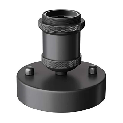 Abbildung von ledscom.de Deckenleuchte/Lampenfassung RETRA, schwarz matt, 1x E27 max. 60W, Dekoleuchte, Dekolampe, Wandleuchte, Flur, Diele, Antik, Industrie look, Trend, Wandlampe, Deckenlampe, Stahl