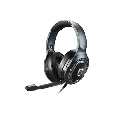 Abbildung von MSI IMMERSE GH50 GAMING HEADSET Kopfhörer 7.1 Virtual Surround Sound, Vibrationssystem, 40mm Neodym Treiber, RGB Beleuchtung, abnehmbares Mikrofon, Inline Steuerung, USB 2.0 Anschluss kabelgebunden