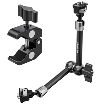 Abbildung von NEEWER 11&quot; Gelenk Magic Arm Clamp Mount mit Super Kamera Monitor Halterung 1/4&quot; 3/8&quot; Positionierungsstiften Löchern für DSLR Action Videoleuchte kompatibel SmallRig Cage, ST16C