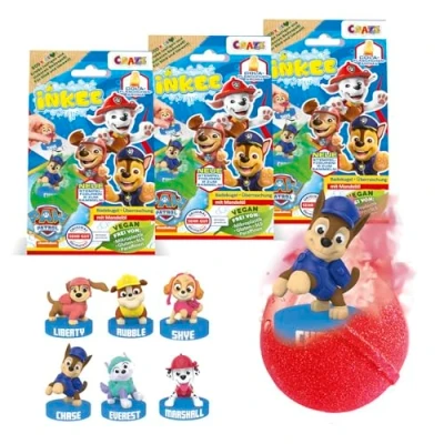 Abbildung von INKEE SURPRISE Paw Patrol Badebomben Kinder mit Überraschung 3er Pack, Überraschungs Badekugel Stempelfiguren, 3 Stück