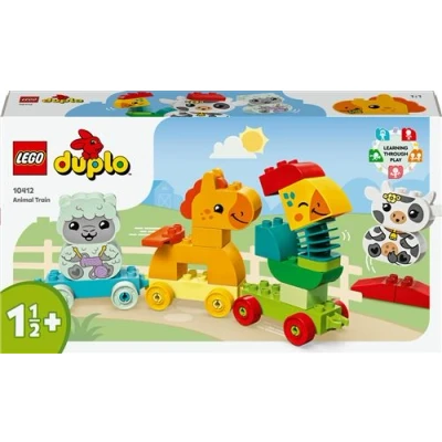 Abbildung von Lego DUPLO Tierzug, Zug Spielzeug mit Rädern, kreative Tierfiguren zum Bauen und Umbauen, Lernspielzeug für Kleinkinder, Geburtstagsgeschenk Tiere liebenden Mädchen Jungen ab 1 ½ Jahren 10412