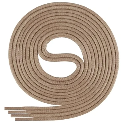 Abbildung von Di Ficchiano gewachste runde beige Schnürsenkel, Schuhband, Laces, Durchmesser 2 4 mm für Businessschuhe, Anzugschuhe und Lederschuhe Farbe: beige.V05 Länge: 130cm