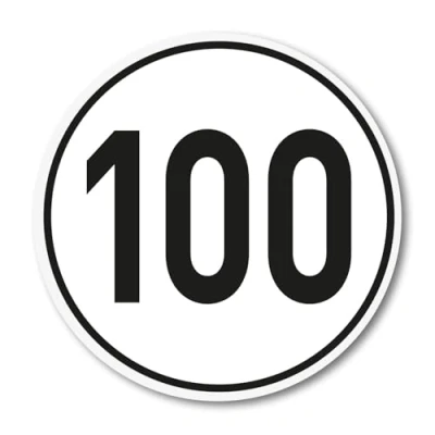Abbildung von 100 km/h Aufkleber I Größe Ø 10 cm Geschwindigkeitsaufkleber kfz_757