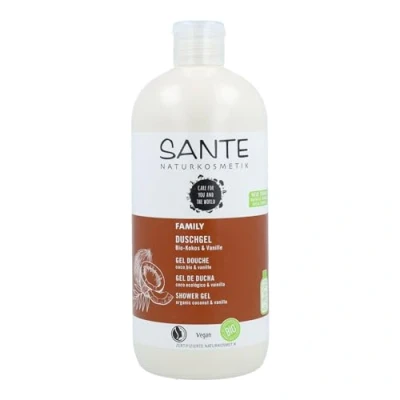 Abbildung von Sante Naturkosmetik Bio Kokos Vanille Duschgel, tropischer Duft, reinigt sanft und gründlich, vegan, Extrakte, 500 ml