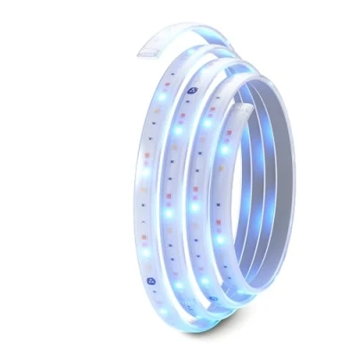 Abbildung von Nanoleaf Essentials Lightstrip Erweiterung, 2M Zusätzlich Smart RGBW LED Strip Thread &amp; Bluetooth 16 Mio. Farben Streifen, Musik Bildschirm Sync, Funktioniert mit Google Home Apple, Deko Gaming