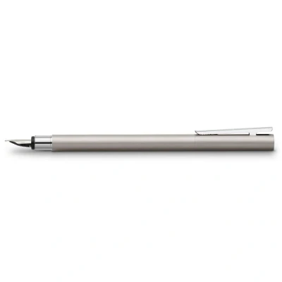Abbildung von FABER CASTELL 342001 Füller Neo Slim Edelstahl, Federbreite F, silber glänzend