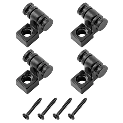 Abbildung von Musiclily Vintage Roller Gitarre String Trees Saitenniederhalter mit Rollen Guides Retainers für Fender Straotcaster Telecaster E Gitarre, Schwarz(4 Stück)