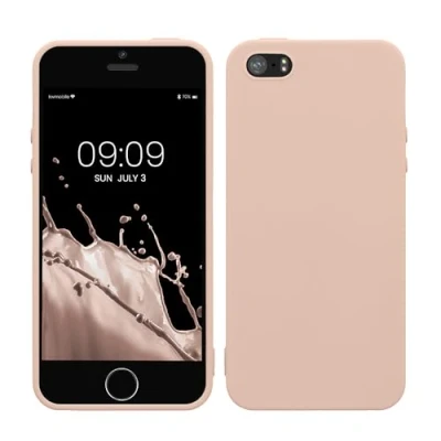 Abbildung von kwmobile Hülle kompatibel mit Apple iPhone SE (1.Gen 2016) / 5 5S weiches TPU Silikon Case Cover geeignet für kabelloses Laden Coconut Swirl