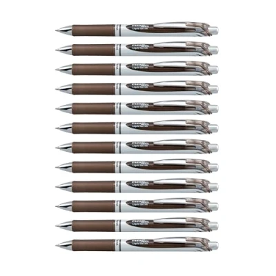Abbildung von Pentel EnerGel XM BL77 Gelschreiber mit Druckmechanik, sepia (12 Stück)