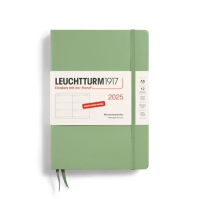 Abbildung von LEUCHTTURM1917 370545 Wochenkalender 2025, Medium A5 Hardcover 12 Monats Planer, 80 g, liniert Salbei