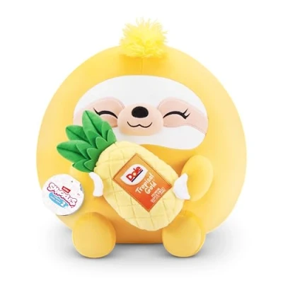 Abbildung von Snackles, Series 2, Sloth (Dole, Pineapple), Plush Toy, Cuddly Squishy Comfort with License Snack Brand Accessory, Large (40 cm), Brown Box, (Sloth)