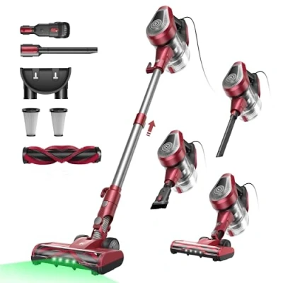 Abbildung von Vexilar C8 Staubsauger mit Kabel 600W/60kPa Handstaubsauger 7m Kabellänge, verhedderungsfreie elektrische Upgrade Bodenbürste, 1.5L beutelloser Behälter für Hartböden Teppiche Tierhaare