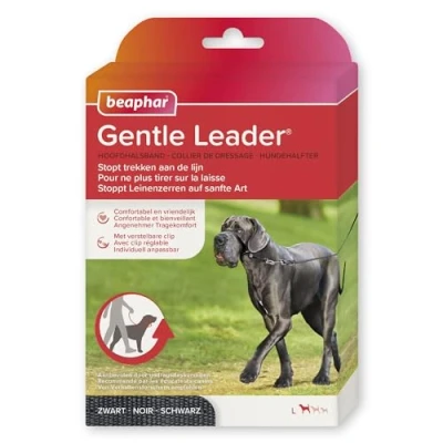 Abbildung von BEAPHAR Gentle Leader® Hundehalfter Für Große Rassen Aus Nylon Trainingshilfe Zur Kontrolle Und Führung Von Tiertrainern Empfohlen Größe L Schwarz