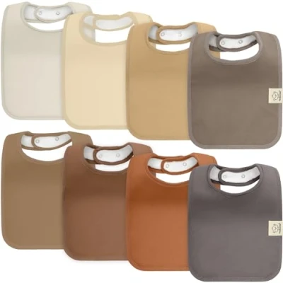 Abbildung von 8 Pack Bio Baby Lätzchen für Junge, Mädchen Drool Mädchen, Jungen, Lätzchen,Baby Lätzchen(Terracotta)