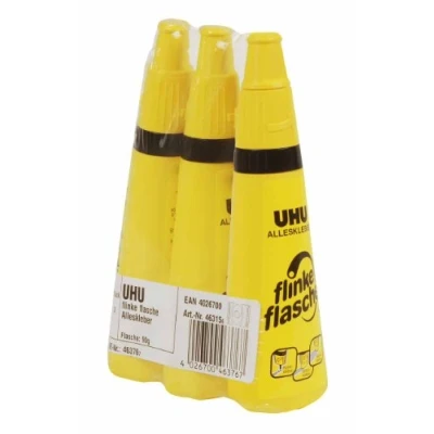 Abbildung von UHU Alleskleber Flinke Flasche, Bewährter und glasklarer Universalkleber in einer handlichen 3 x 90 g