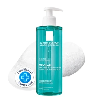 Abbildung von La Roche Posay Mikro Peeling Reinigungsgel, Für Gesicht und Körper, unreine, fettige Haut, Sanft exfolierend, Mit LHA, Salicylsäure, Glycerin Zink, 400 ml