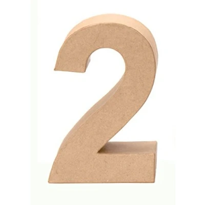 Abbildung von Glorex 6 2029 132 Papp Zahl 2, aus brauner Pappe, ca. 17,5 X 5,5 cm groß, zum bemalen und bekleben, für Serviettentechnik Décopatch, ideal als Dekoration