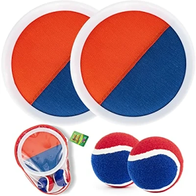 Abbildung von Weokeey Klettballspiel für Kinder Klettball Strandspielzeug Ballspiele Draußen Wasserdicht Wurf Spiel Kinderspielzeug Garten Outdoor Spiele ab 3 4 5 6 7 Jahren Junge Mädchen Geschenke