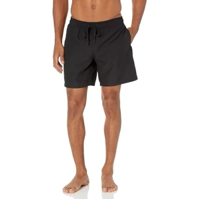 Abbildung von Amazon Essentials Herren Badehose, Schnell Trocknend, 18 cm, Schwarz, L