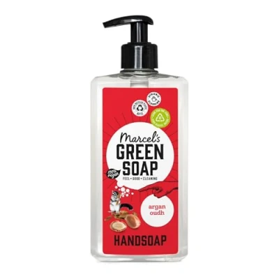 Abbildung von Marcel&#039;s Green Soap Handseife Argan &amp; Oudh Flüssigseife Spender Umweltfreundlich Vegan 97% Biologisch abbaubar 500 ml