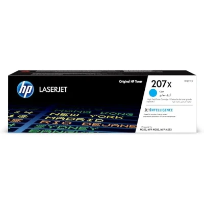 Abbildung von HP 207X (W2211X) Cyan Original Toner mit hoher Reichweite für Color LaserJet Pro M283 / M282 M255